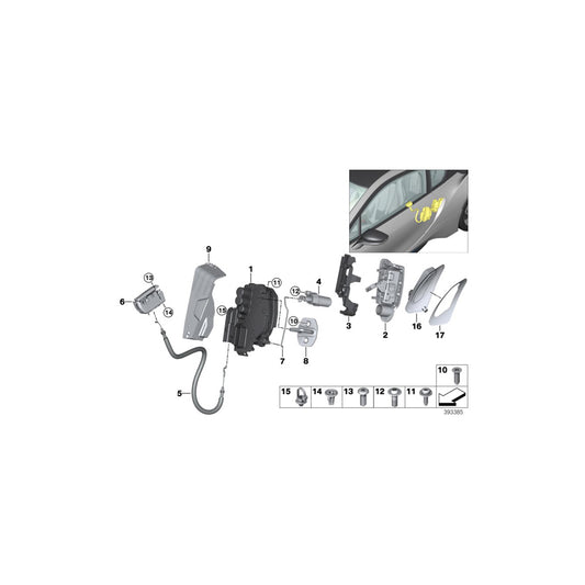 Genuine BMW 61357412792 I15 I12 Outer Door Opener Painted To Code,Right CODE - UNI/MET. (Inc.  & i8) | ML Performance US Car Parts