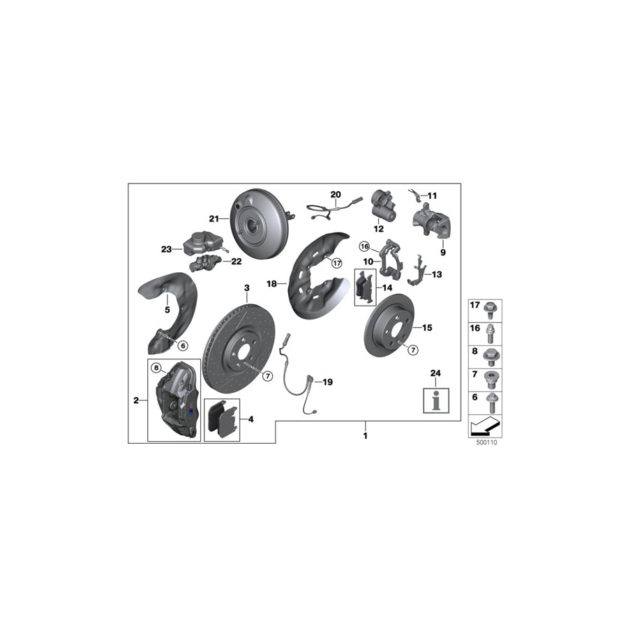 Genuine BMW 34206896721 F40 F44 Brake Caliper Housing, Red, Left 17" EPB M PERF. (Inc. 228iX, 220d & 118i) | ML Performance US Car Parts