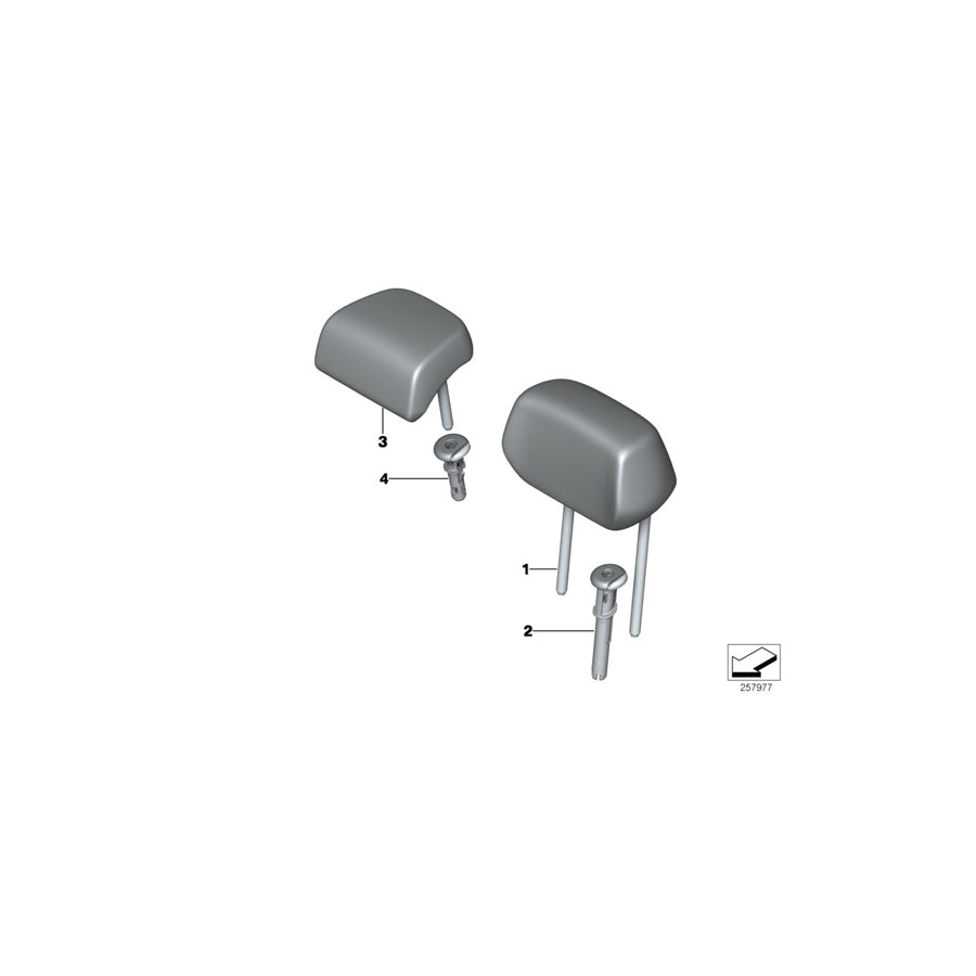 Genuine BMW 52207312851 F31 F30 Head Rest Leather, Rear SATTELBRAUN (Inc. 330dX, Hybrid 3 & 335dX) | ML Performance US Car Parts