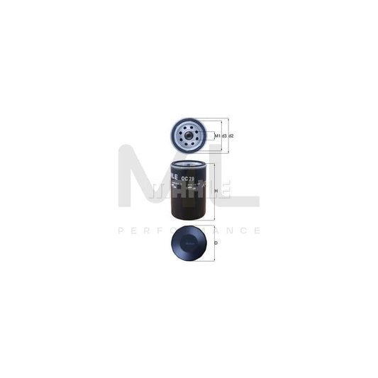 MAHLE ORIGINAL OC 79 Oil Filter Spin-on Filter, with one anti-return valve | ML Performance Car Parts