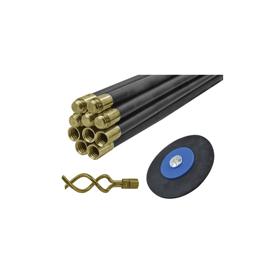 Faithfull FAIDRSET12 Universal Drain Clean Set (10 x Rods Plunger & Worm) | ML Performance US