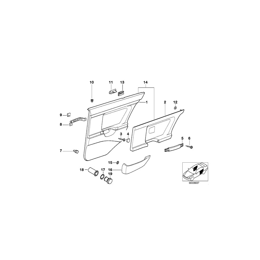 Genuine BMW 51428182705 E36 Left Door Trim Panel Insert 0547 GRAU (Inc. M3, 325tds & 318i) | ML Performance US Car Parts