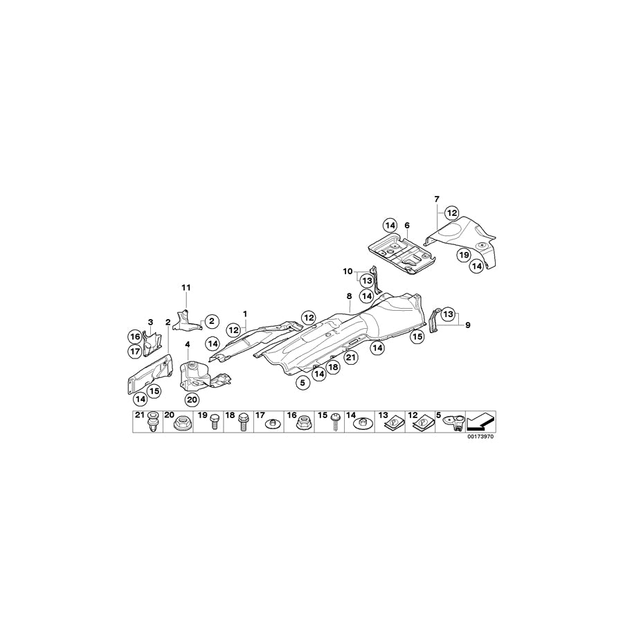 Genuine BMW 51487179946 E81 E82 E88 Bracket, Fuel Tank Heat Insulation Left (Inc. 120i, 118i & 116d) | ML Performance US Car Parts