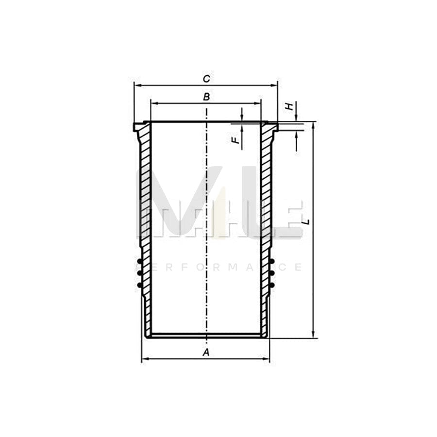 MAHLE ORIGINAL 439 WN 05 00 Cylinder Sleeve 122,0mm | ML Performance Car Parts
