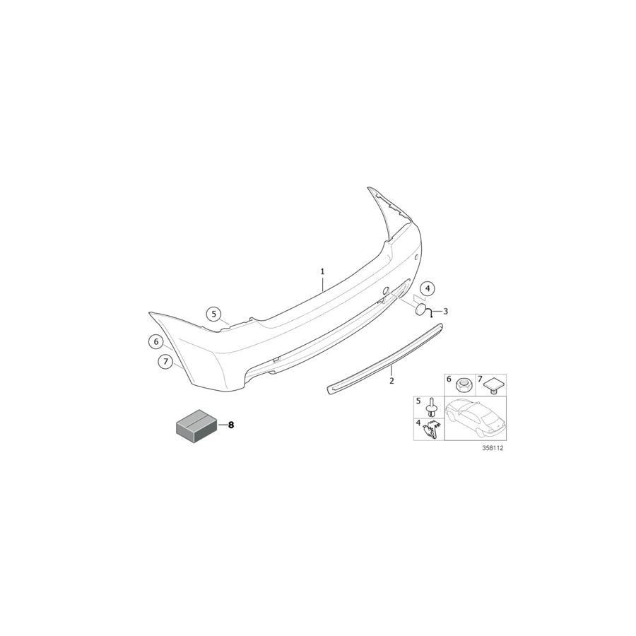 Genuine BMW 51127894798 E46 Flap, Towing Eye, Primed (Inc. 318ti, 316ti & 318td) | ML Performance US Car Parts