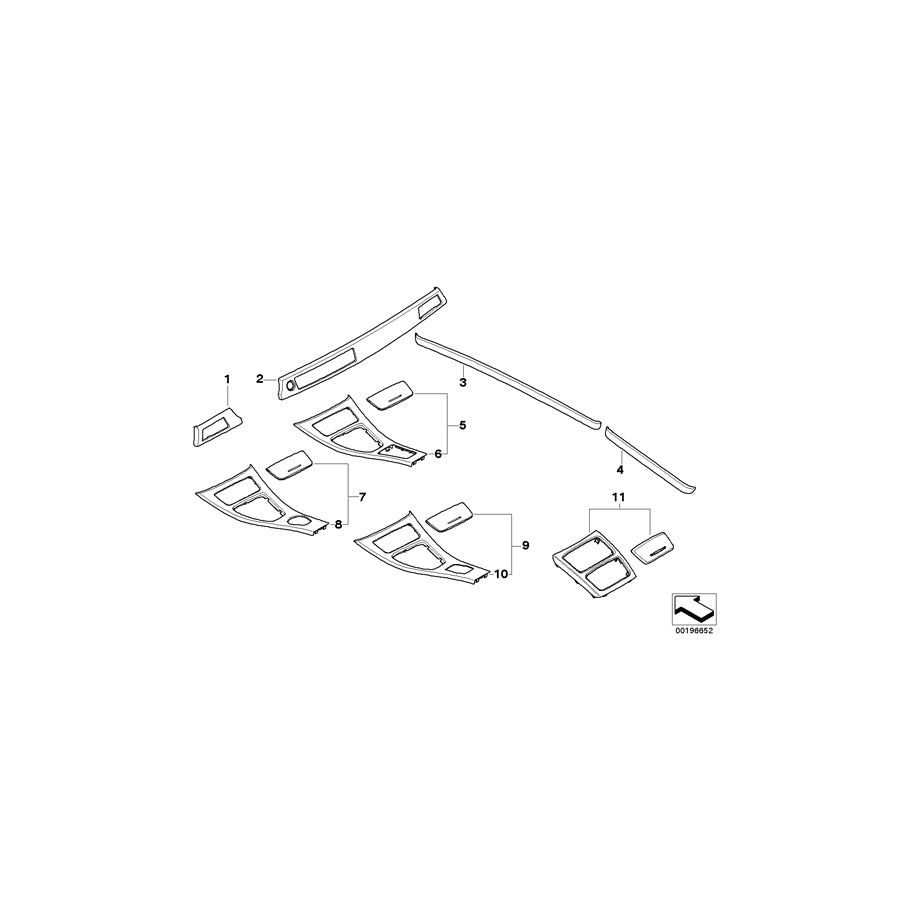 Genuine BMW 51417963933 E92 E93 Trim Cover, Door, Left PIANOLACK SW (Inc. 328xi, 320i & 320d) | ML Performance US Car Parts