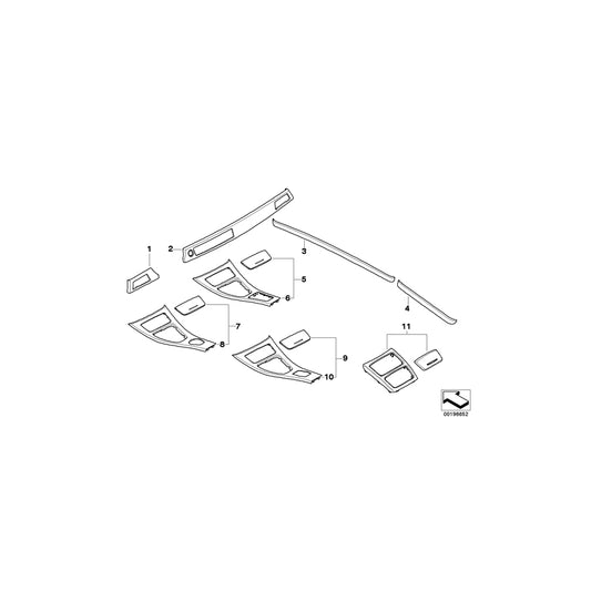Genuine BMW 51417963933 E92 E93 Trim Cover, Door, Left PIANOLACK SW (Inc. 328xi, 320i & 320d) | ML Performance US Car Parts