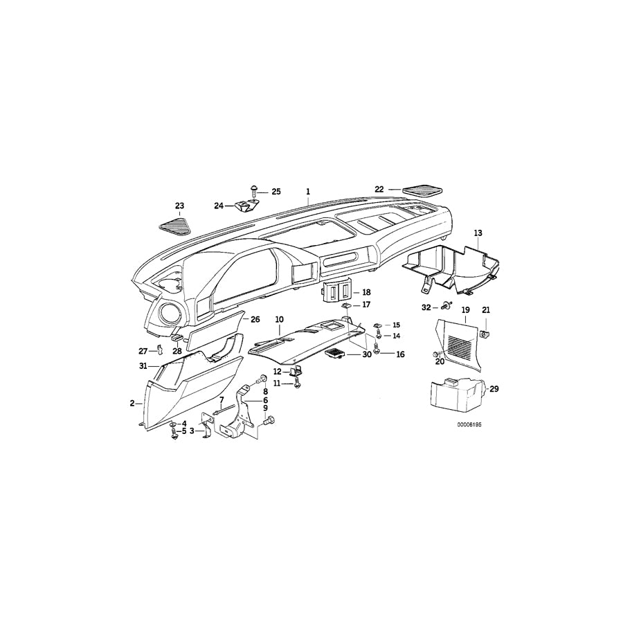 Genuine BMW 51452232578 E34 Covering Right (Inc. M5 3.8, M5 & M5 3.6) | ML Performance US Car Parts