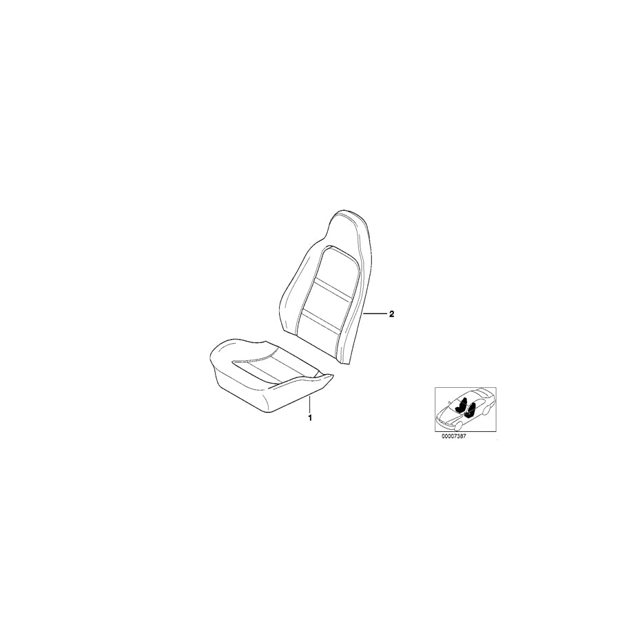 Genuine BMW 52108407981 E36 Seat Upholstery K3SW SCHWARZ (Inc. Z3 2.8, Z3 2.5 & Z3 1.9) | ML Performance US Car Parts