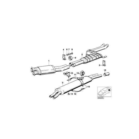 Genuine BMW 18121175360 E23 Rear Muffler (Inc.  & 745i) | ML Performance US Car Parts