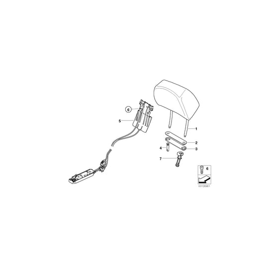 Genuine BMW 52107123442 E66 E67 E65 Guide, Headrest NATURBRAUN (Inc. 750i, 730i & 745Li) | ML Performance US Car Parts