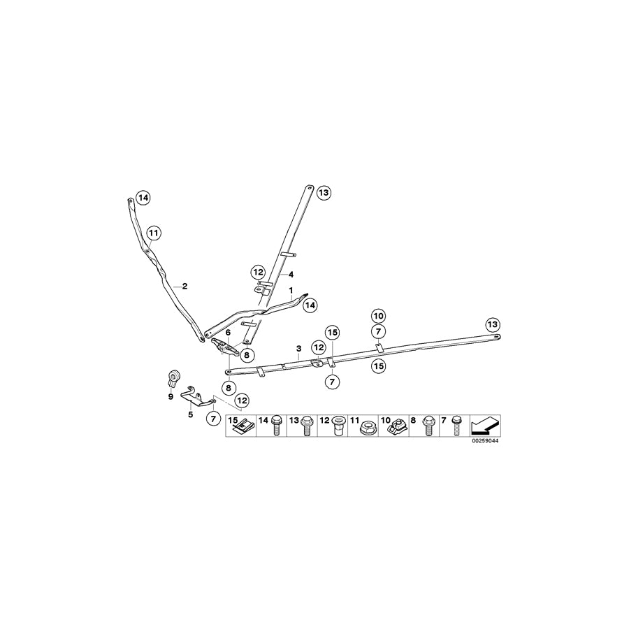 Genuine BMW 51617046336 E93 V-Brace, Front Subframe, Right (Inc. 323i, 330i & 320d) | ML Performance US Car Parts