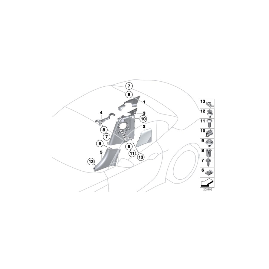 Genuine BMW 51439147546 E89 Cover F Right Loudspeaker (Inc. Z4 18i, Z4 20i & Z4 30i) | ML Performance US Car Parts