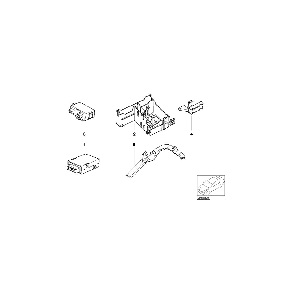 Genuine BMW 61358364913 E34 Bracket F Transmitter Receiver Module (Inc. 525td, 518i & M5 3.8) | ML Performance US Car Parts