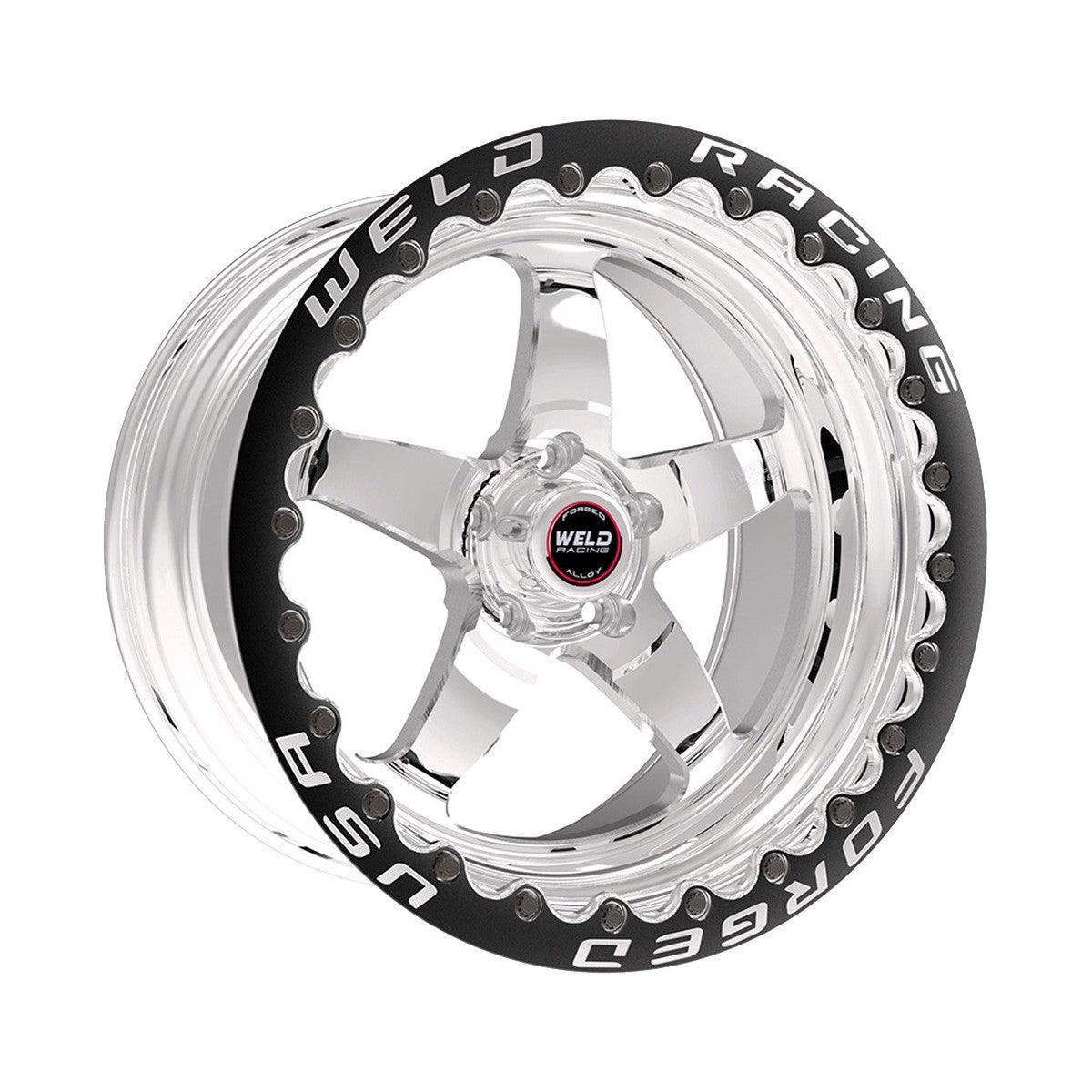 Weld 71MP510A75G S71 Beadlock Wheel 15x10 5x4.5 ET51 BS7.5 Polished Center - Polished Shell
