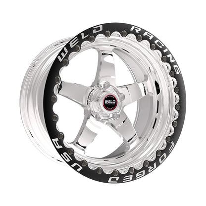 Weld 71MP510A75G S71 Beadlock Wheel 15x10 5x4.5 ET51 BS7.5 Polished Center - Polished Shell