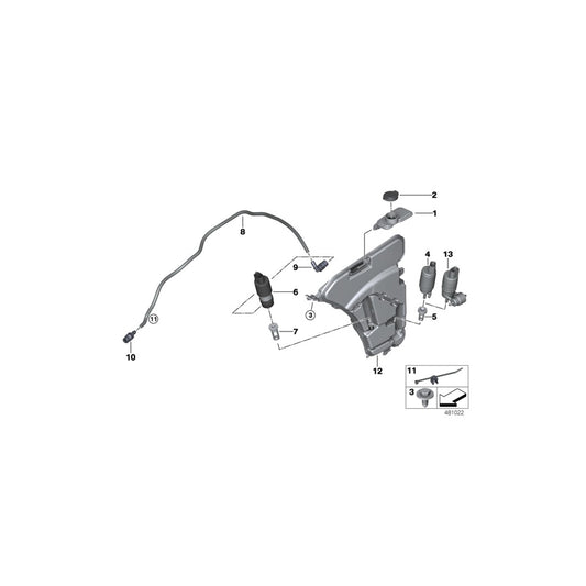 Genuine BMW 61667357287 G12 G11 Filler Pipe For Wash Container (Inc. 530i, 525d & 740LeX) | ML Performance US Car Parts