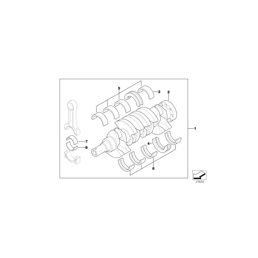 Genuine BMW 11217790535 E83 Crankshaft Without Bearing Shells M47D20 (Inc. X3 2.0d) | ML Performance US Car Parts