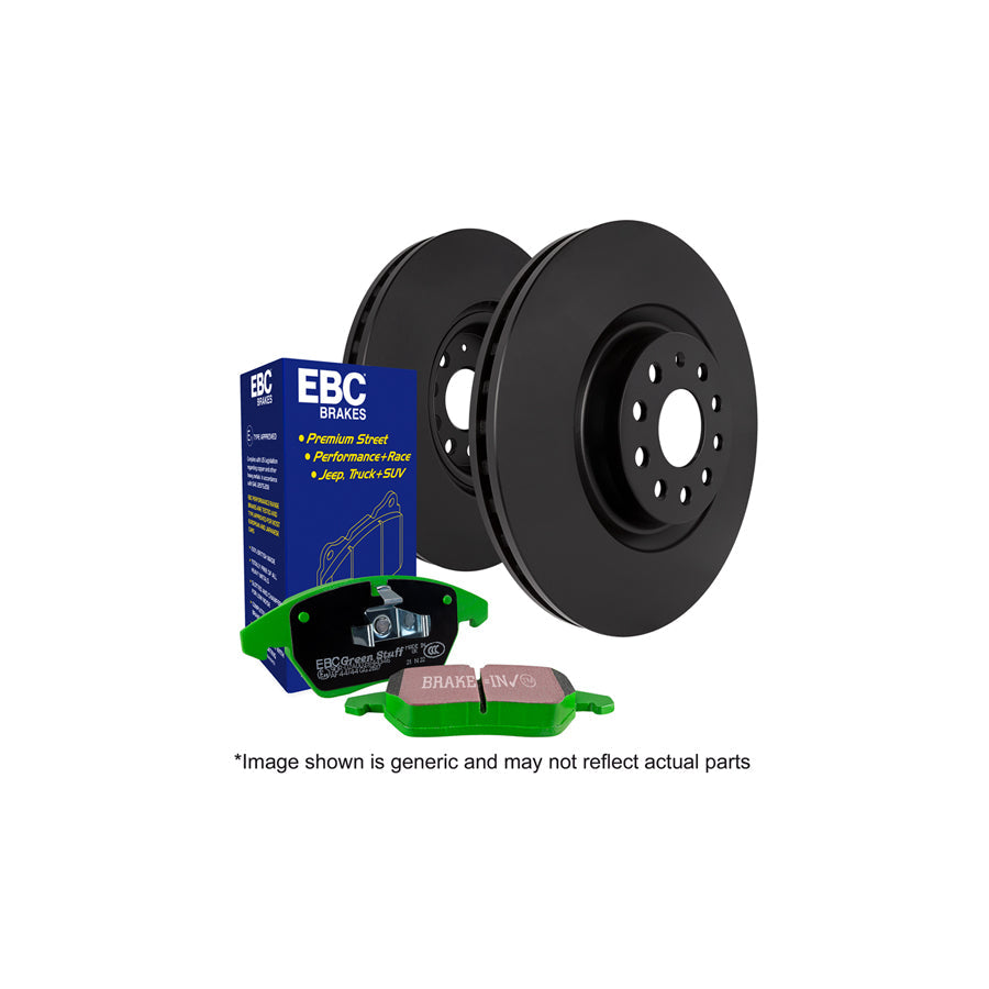 EBC PD01KF1614 Reliant Greenstuff Front Brake Pad & Plain Disc Kit  (Inc. Scimitar GTE & Scimitar GTC) 1 | ML Performance US Car Parts