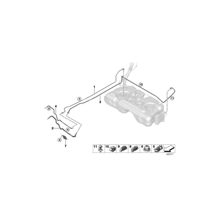 Genuine BMW Mini 16127464633 F44 F46 Front Fuel Feed Line (Inc. 228iX, Cooper S & 216i) | ML Performance US Car Parts