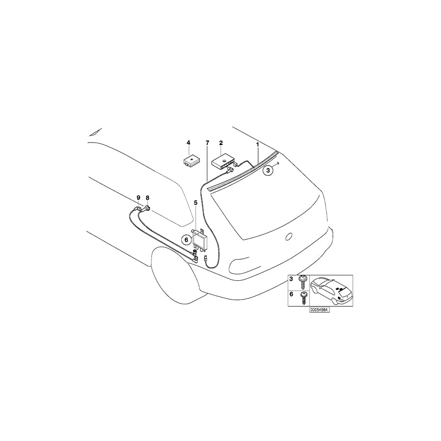 Genuine BMW 61126900956 E46 Antenna Cable Diversity 1980MM (Inc. 330xd, 328i & 320d) | ML Performance US Car Parts