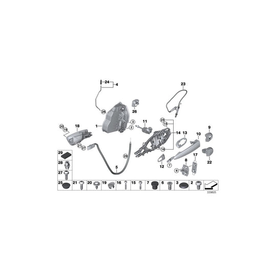 Genuine BMW 51419121185 E81 E87 E88 Door Handle, Inside Left BEIGE (Inc. M Coupé, 123d & 116d) | ML Performance US Car Parts