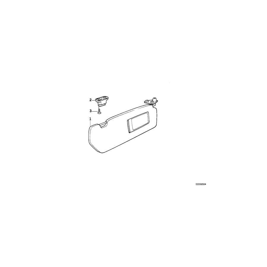 Genuine BMW 51168173474 E36 Sun Visor With Mirror-Covering Right HELLBEIGE (Inc. 320i, 318tds & 318is) | ML Performance US Car Parts