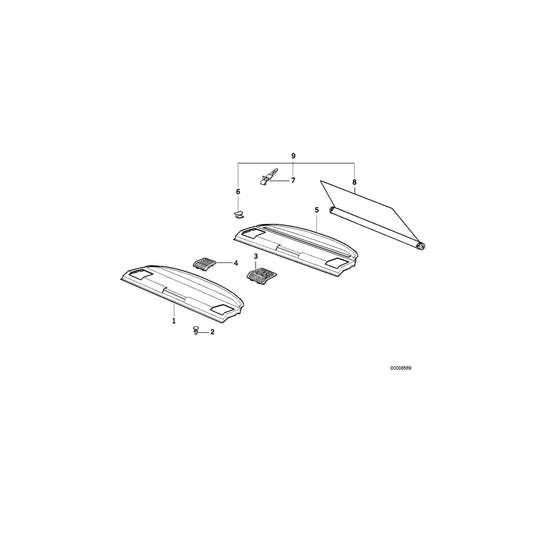 Genuine BMW 51468183444 E36 Rear Window Shelf GRAU (Inc. 325i, 328i & 318is) | ML Performance US Car Parts