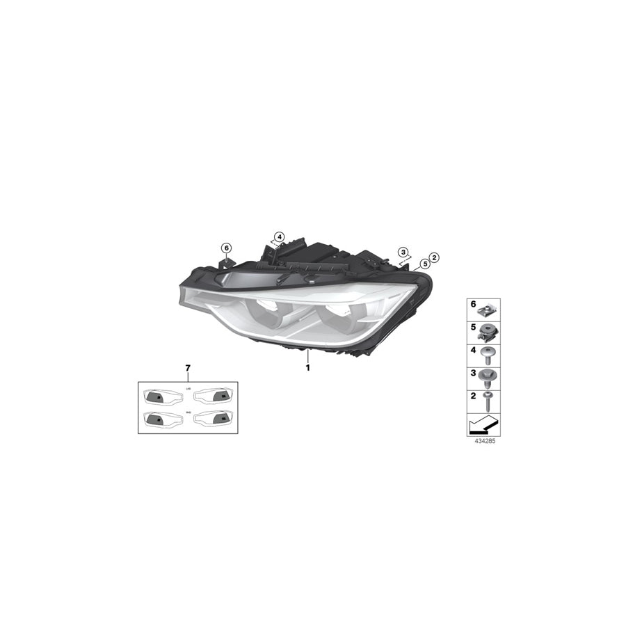 Genuine BMW 63117419633 F30 F31 Headlight, Led Technology, Left (Inc. 320iX, 325d & 328i) | ML Performance US Car Parts