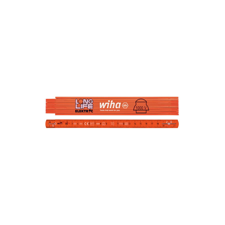 Wiha WHA42068 Longlife® Electrician's Folding Ruler 2m | ML Performance US