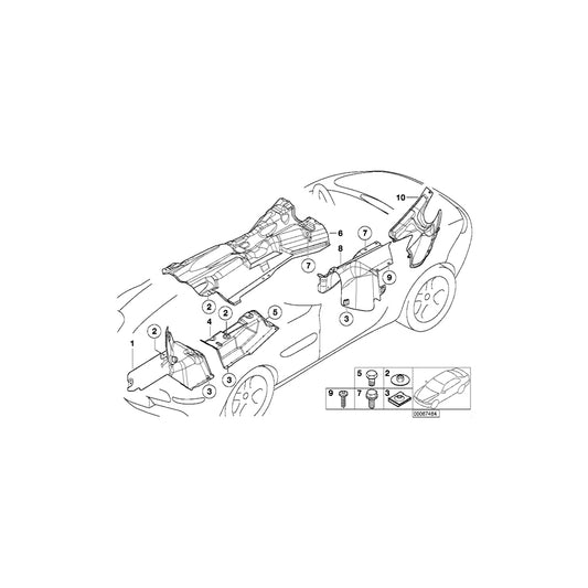 Genuine BMW 51488234233 E52 Heat Insulation,Bumper, Rear Bottom Left (Inc. ALPINA V8 & Z8) | ML Performance US Car Parts