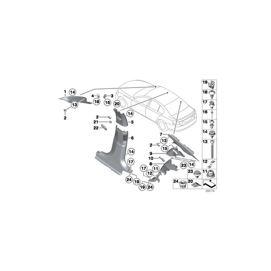 Genuine BMW 51467260217 F01 F03 F04 Cover, Belt Guide, Left SCHWARZ (Inc. 760i, 760Li & 750LdX) | ML Performance US Car Parts