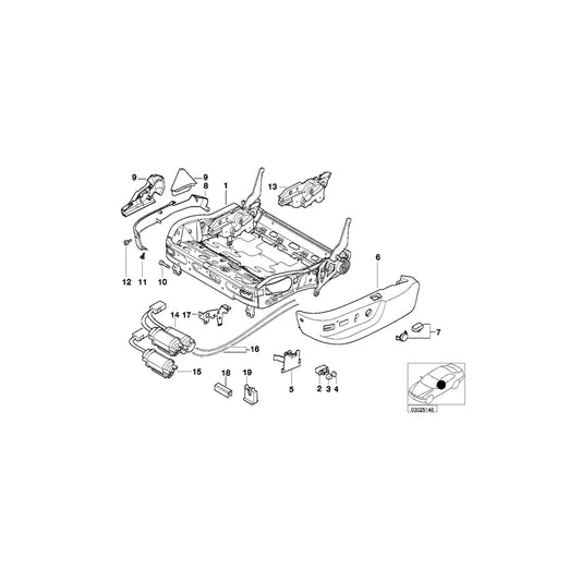 Genuine BMW 52108162328 E39 E38 Seat Frame (Inc. 540iP, 728iL & 740iLP) | ML Performance US Car Parts