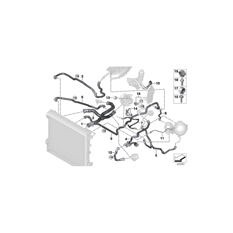 Genuine BMW 17127535531 G01 G02 Hose, Radiator-Engine (Inc. X4 20iX & X3) | ML Performance US Car Parts