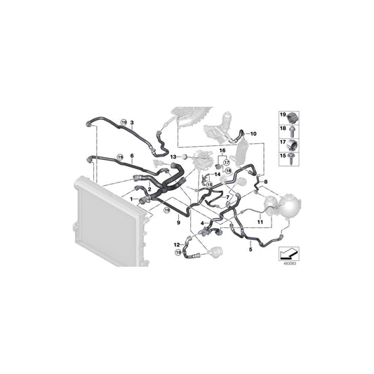 Genuine BMW 17127535531 G01 G02 Hose, Radiator-Engine (Inc. X4 20iX & X3) | ML Performance US Car Parts