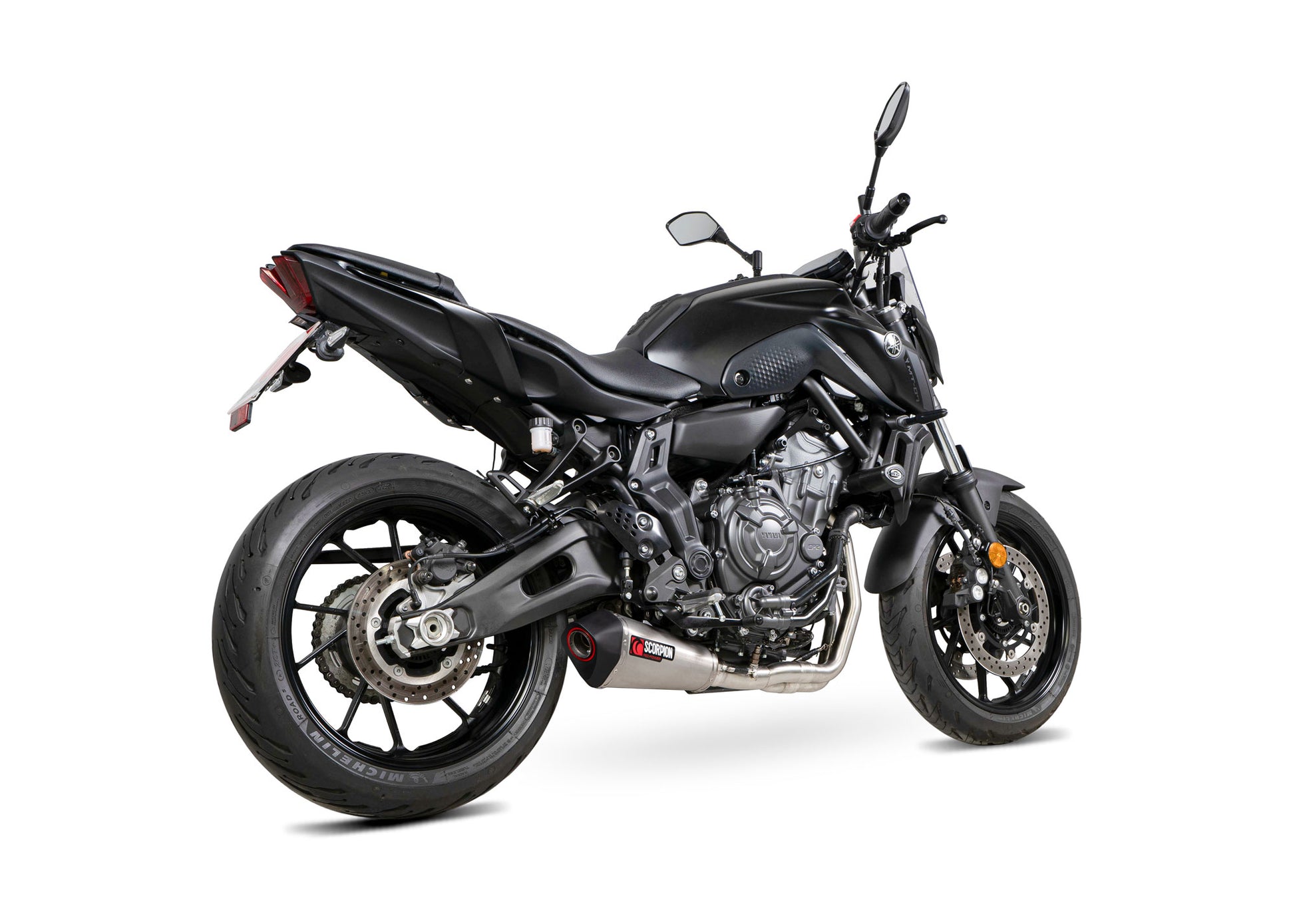 Scorpion RYA121SYSSEO Yamaha MT-07 Serket Taper Full System - Brushed Stainless Steel Sleeve | ML Performance US US