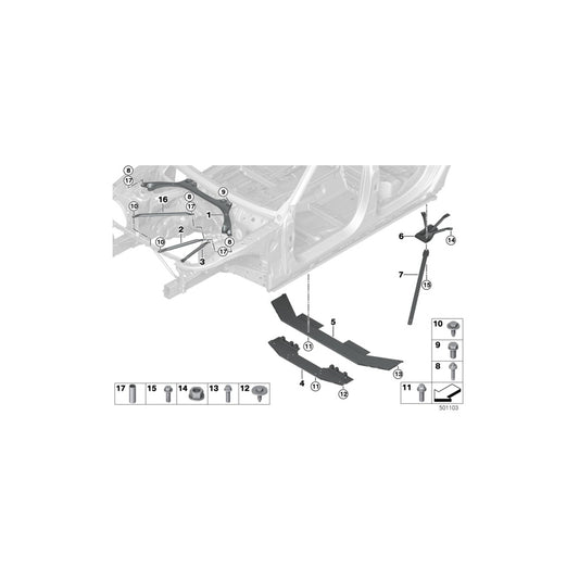 Genuine BMW 51717334565 G11 G12 Connecting Member, Rear Tunnel (Inc. 750LiX 4.0, 740LiX & 740i) | ML Performance US Car Parts