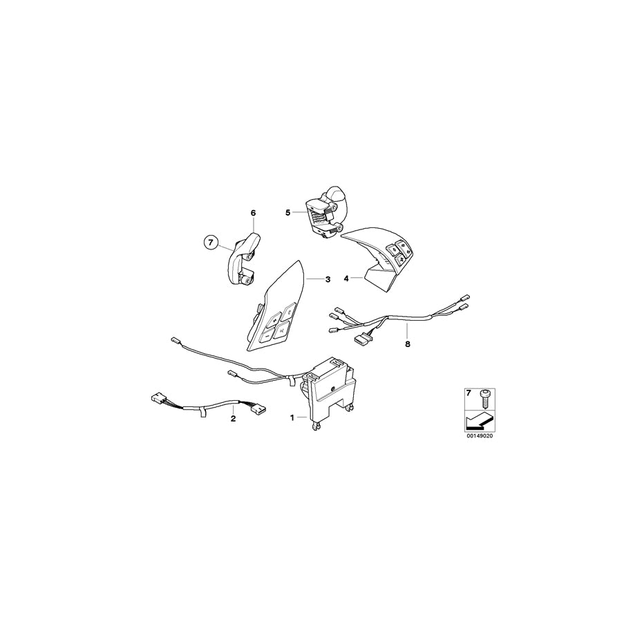 Genuine BMW 61316963421 E63 E64 E60 Wiring Set,Steering Wheel Electronic Ctr (Inc. 530xd, 525d & 650i) | ML Performance US Car Parts