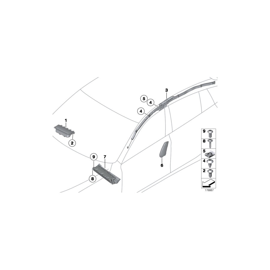 Genuine BMW 72129188291 F07 F07 Knee Pad, Airbag Module, Passenger Side SCHWARZ (Inc. 550iX, 535iX & 550i) | ML Performance US Car Parts