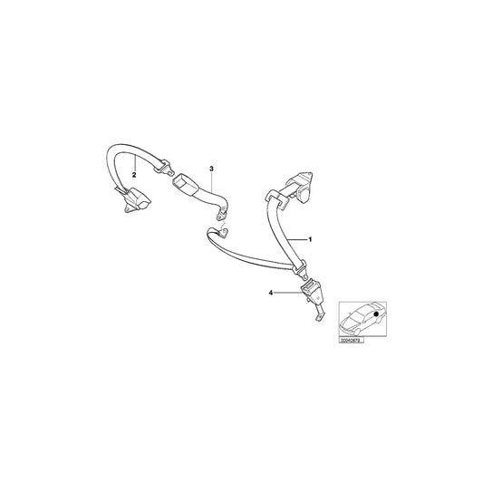 Genuine BMW 72118174353 E38 Upper Belt Rear GRAU (Inc. 740d, 730i & 725tds) | ML Performance US Car Parts