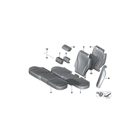 Genuine BMW 52207445158 F15 Cover, Base, Backrest, Perf. Leather, Rt NAMY MOKKA (Inc. X5) | ML Performance US Car Parts