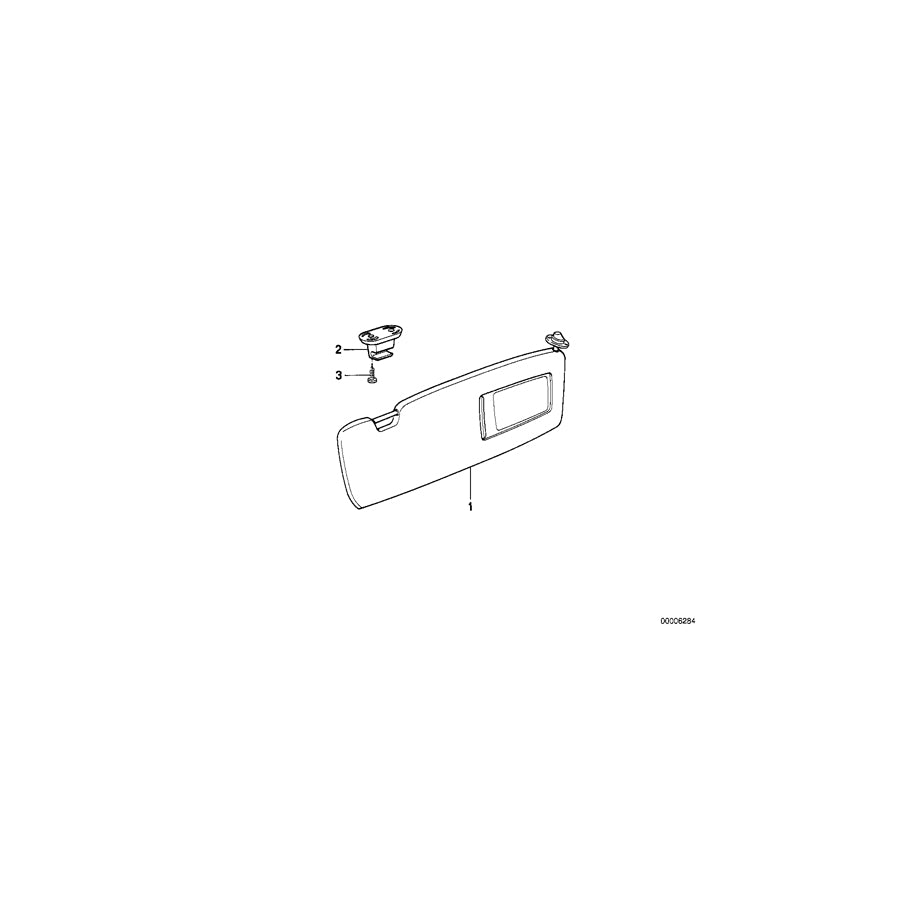 Genuine BMW 51168156462 E31 Sun Visor With Mirror-Covering Right SILBERGRAU (Inc. 840i, 850CSi & 850Ci) | ML Performance US Car Parts