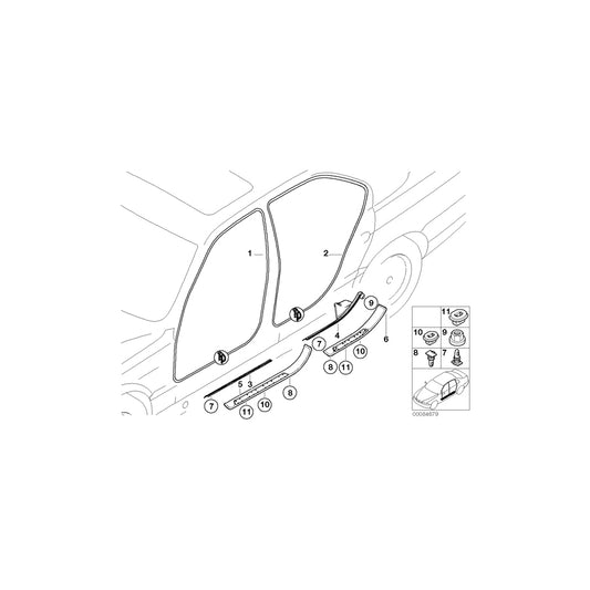 Genuine BMW 51478156216 E38 Rear Right Entrance Cover SCHWARZ (Inc.  & 750i) | ML Performance US Car Parts