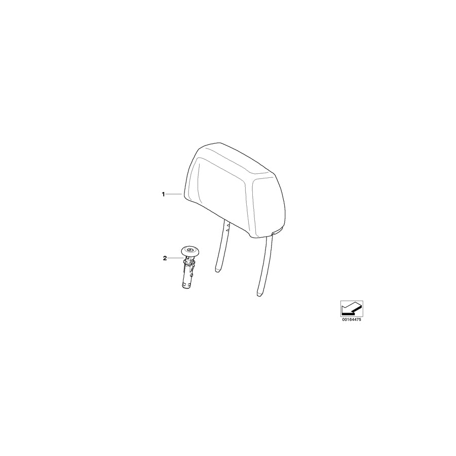 Genuine BMW 52109149781 E81 E82 E88 Head Rest Cloth ANTHRAZIT (Inc. 120i, 123d & 116d) | ML Performance US Car Parts