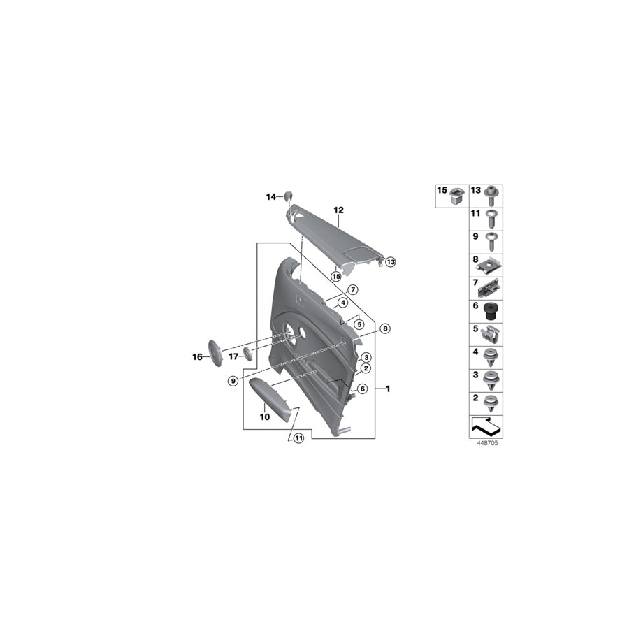 Genuine BMW 51437311494 F23 F23 Side Trim Cover, Leather, Right SCHWARZ (Inc. 220i, 230iX & 230i) | ML Performance US Car Parts