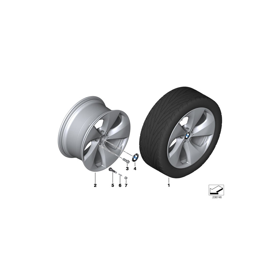 Genuine BMW 36116797584 E70 E70 Disk Wheel, Light Alloy, Rear Right 11JX20 ET:37 (Inc. X5 4.8i, X5 3.0si & X5 35dX) | ML Performance US Car Parts