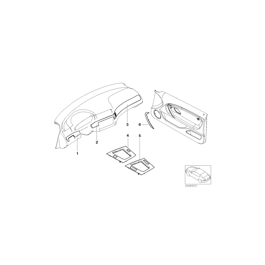 Genuine BMW 51167011807 E46 Bottom Panel, Storage Partition, Alumin. U-TURN (Inc. 318ti, 316ti & 318td) | ML Performance US Car Parts