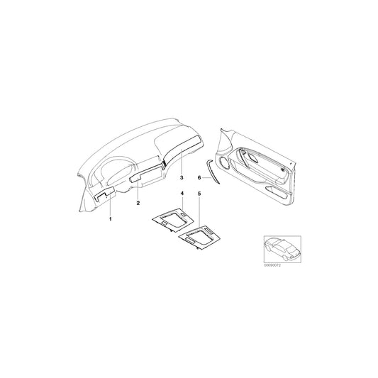 Genuine BMW 51167011807 E46 Bottom Panel, Storage Partition, Alumin. U-TURN (Inc. 318ti, 316ti & 318td) | ML Performance US Car Parts