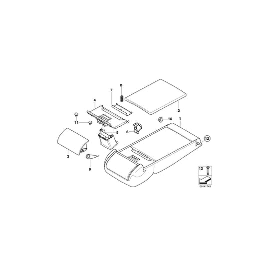 Genuine BMW 52209129133 E61 E61 Armrest Upper Leather NATURBRAUN (Inc. 535xi, 525i & 523i) | ML Performance US Car Parts