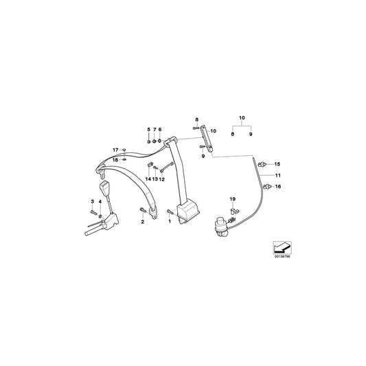 Genuine BMW 72118166621 E39 Bracket F Bowden Cable (Inc. 525tds, 520i & 535i) | ML Performance US Car Parts